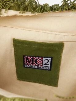 MC2 Saint Barth Vanity Green Canvas Shoulder Bag -Chic Carry Deals Store vanity canvas bag green 5