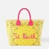 Canvas Shoulder Bag With Bandanna Print