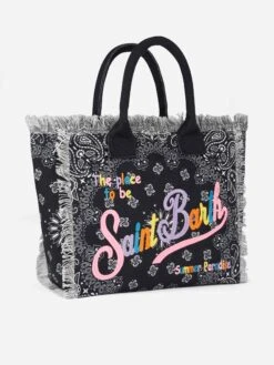 MC2 Saint Barth Vanity Canvas Shoulder Bag With Black Bandanna Print -Chic Carry Deals Store vanity canvas bandanna bag 3 08e3972b 2f98 4fa1 9f23 e409eeb1a8d0