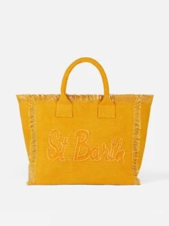MC2 Saint Barth Vanity Ochre Canvas Shoulder Bag