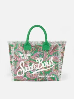 MC2 Saint Barth Vanity Canvas Shoulder Bag With Paisley Print