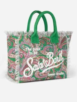 MC2 Saint Barth Vanity Canvas Shoulder Bag With Paisley Print -Chic Carry Deals Store vanity canvas paisley bag 3