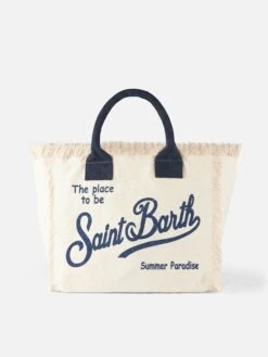 MC2 Saint Barth Vanity Canvas Shoulder Bag With Saint Barth Print