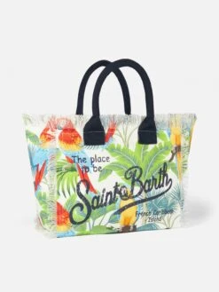 MC2 Saint Barth Vanity Shoulder Bag With Tropical Print -Chic Carry Deals Store vanity canvas tropical bag 3