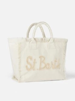 MC2 Saint Barth Vanity Creamy White Canvas Shoulder Bag -Chic Carry Deals Store vanity canvas white bag 3