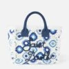MC2 Saint Barth Crochet Shoulder Bag With Pattern -Chic Carry Deals Store vanity crochet bag blue 1