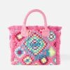 MC2 Saint Barth Vanity Crochet Shoulder Bag With Pattern 1 MC2 Saint Barth Vanity Crochet Shoulder Bag With Pattern -Chic Carry Deals Store vanity crochet bag pink 1