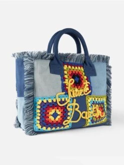 MC2 Saint Barth Crochet Canvas Shoulder Bag -Chic Carry Deals Store vanity denim crochet bag 3