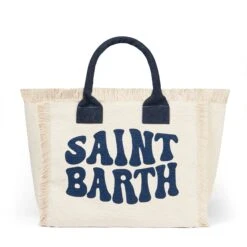 MC2 Saint Barth White Vanity Canvas Shoulder Bag With Groovy Blue Logo 9 MC2 Saint Barth White Vanity Canvas Shoulder Bag With Groovy Blue Logo -Chic Carry Deals Store vanity groovy shoulder bag 5 3