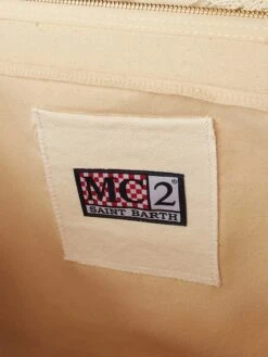 Vanity Canvas Shoulder Bag With St. Barth Patch -Chic Carry Deals Store vanity patch canvas bag 5