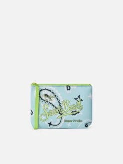MC2 Saint Barth Aline Scuba Pochette With Water Green Paisley Print