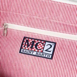 MC2 Saint Barth Vanity Terry Shoulder Bag With Saint Tropez Embroidery -Chic Carry Deals Store white terry sttropez vanity bag 4