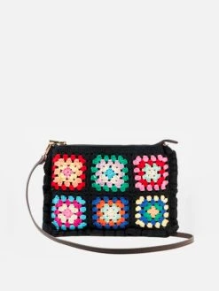 MC2 Saint Barth Parisienne Black Crochet Crossbody Bag